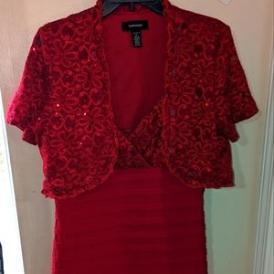 Red dress with jacket. Size 12